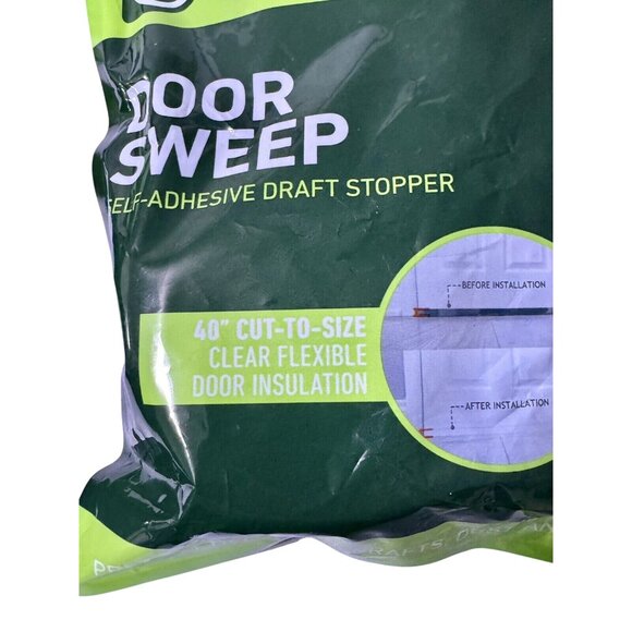 Greenlite Door Sweep Self-Adhesive Draft Stopper 40" Cut-To-Size Clear Flexible - Picture 4 of 5